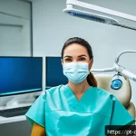 치과위생사 취업 필수 조건 - A professional dental hygienist in a modern Brazilian dental clinic setting, wearing clean and profe...
