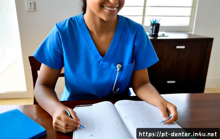 치과위생사 자격시험 합격률 통계 - Photorealistic Brazilian dental hygiene student studying for a professional certification exam at a ...